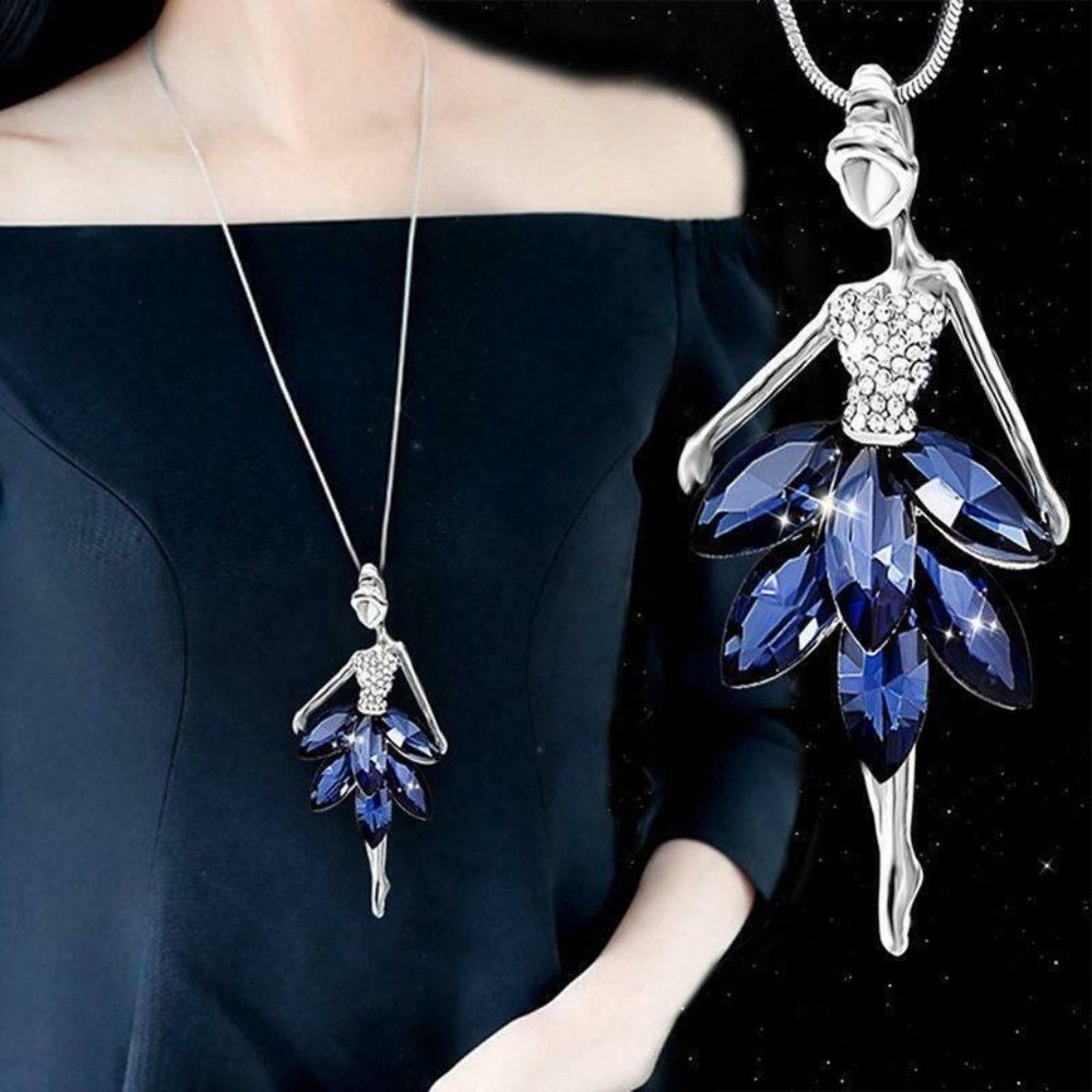 Classic Beautiful Ballerina Pendant Chain Necklace - Picture 2 of 5
